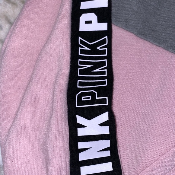 VS Pink Logo Stripe campus half zip pullover M - Picture 2 of 4